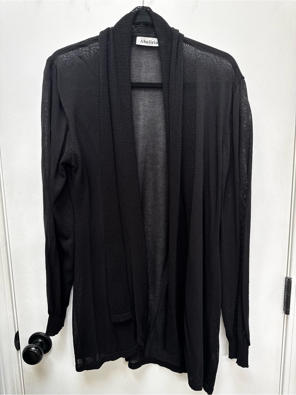 Women's Black Open-Front Lightweight Cardigan
